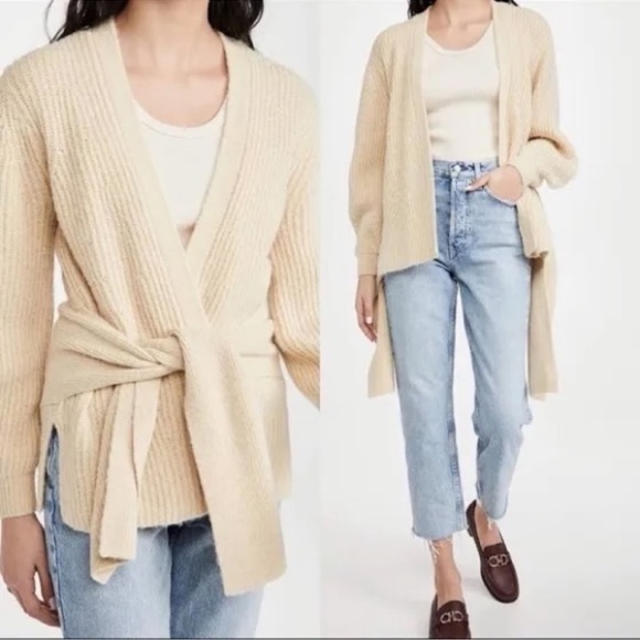 EUC Brochu Walker Amber Clay Hansen Belted Wool Blend Dolman Sleeves Cardigan - Picture 3 of 8